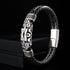 Lederarmband Herren Davidstern Salomon Echtleder Unisex armreif mit magnetverschluss aus edelstahl von Uniqal